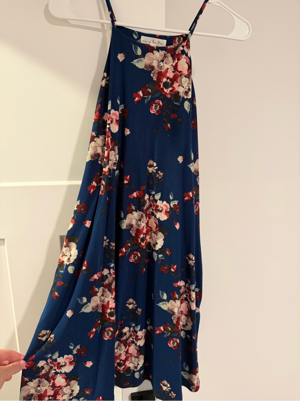 nine britton Floral Navy Blue Maxi Dress